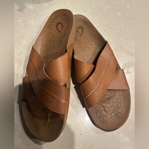 Women’s OluKai Leather Slide Sandals size 10